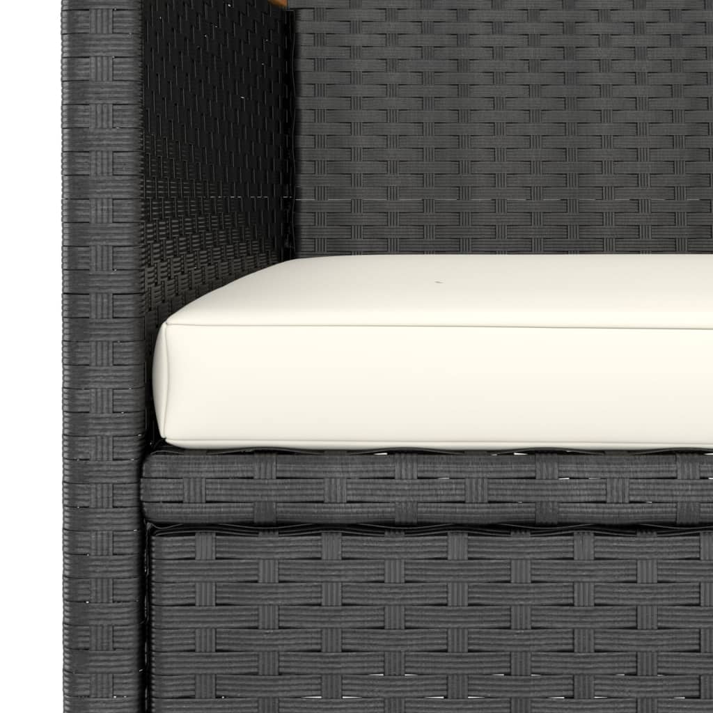 vidaXL 4-delige Tuinstoel- en voetenbankset poly rattan zwart
