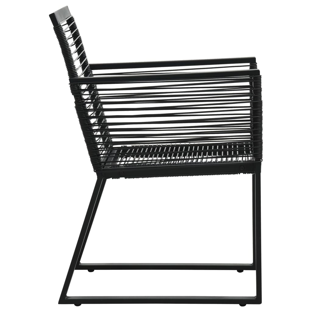 vidaXL Tuinstoelen 4 st touw rattan zwart