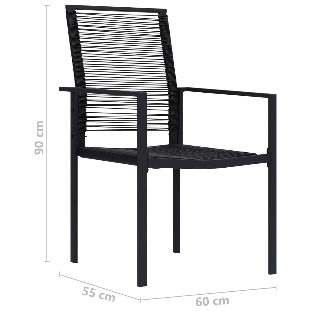 vidaXL Tuinstoelen 2 st PVC-rattan zwart