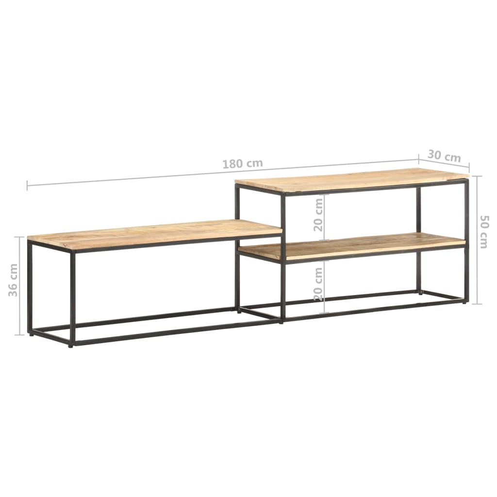 vidaXL Tv-meubel 180x30x50 cm ruw mangohout
