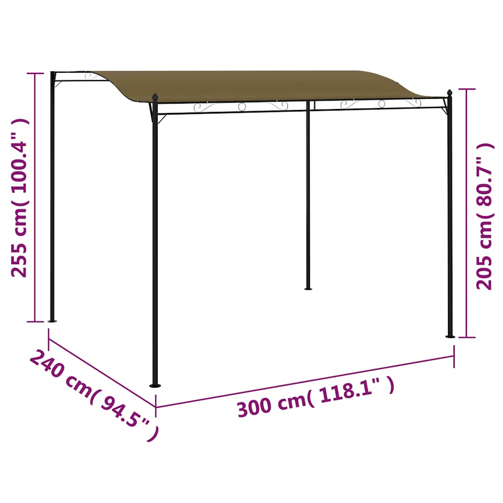 vidaXL Zonneluifel 180 g/m² 3x2,4 m taupe