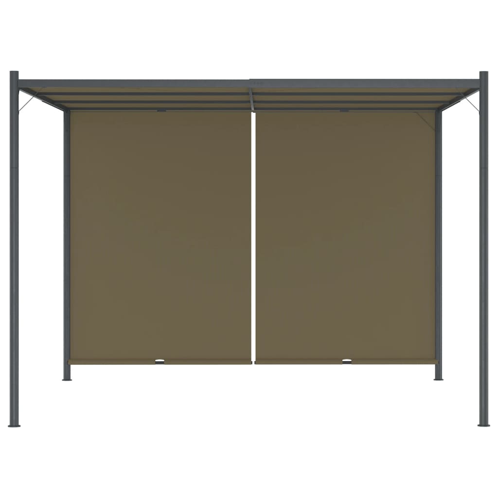 vidaXL Pergola met uittrekbaar dak 180 g/m² 3x3 m taupe