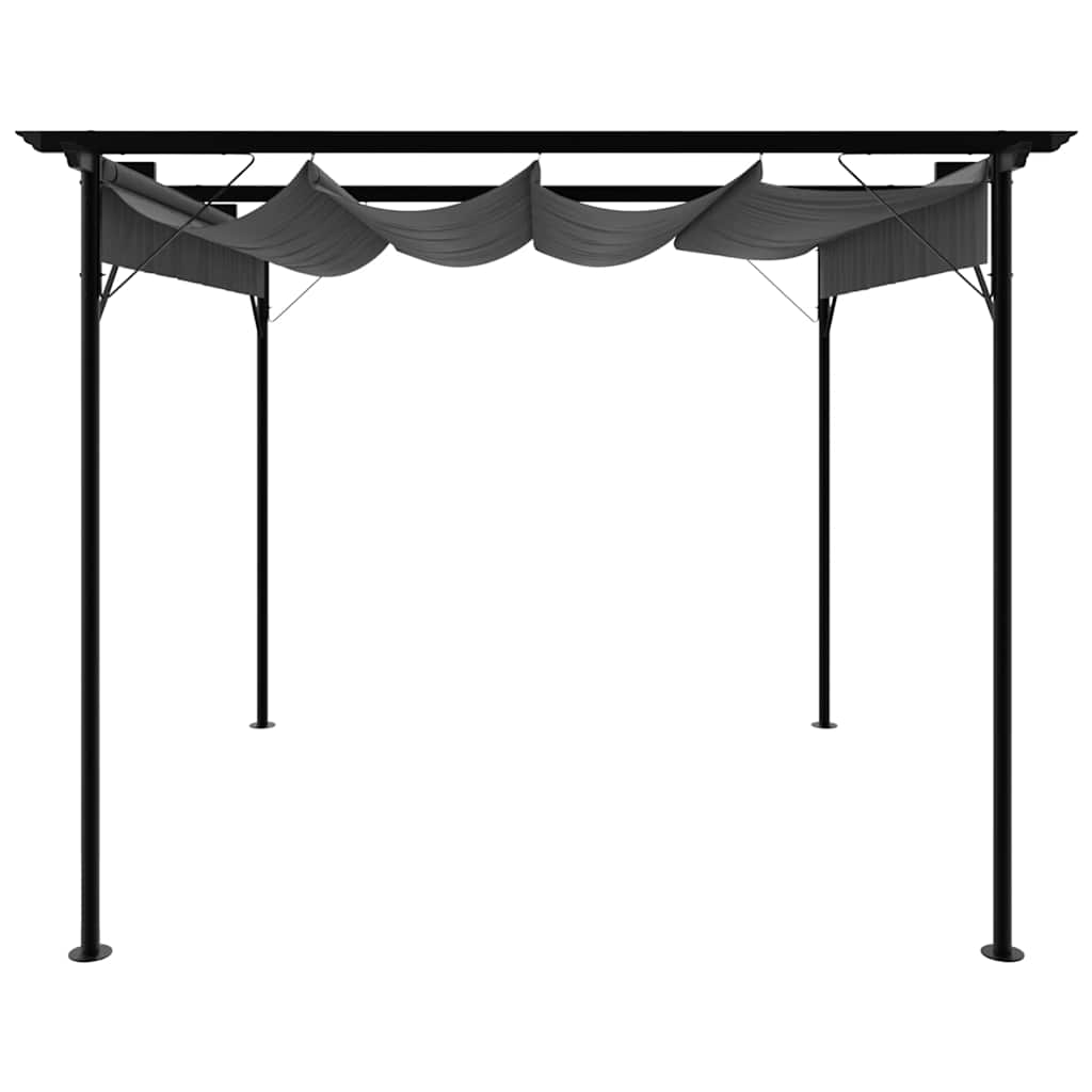 vidaXL Pergola avec support de trek dak 180 g/m² 3x3 m acier antracietkleur