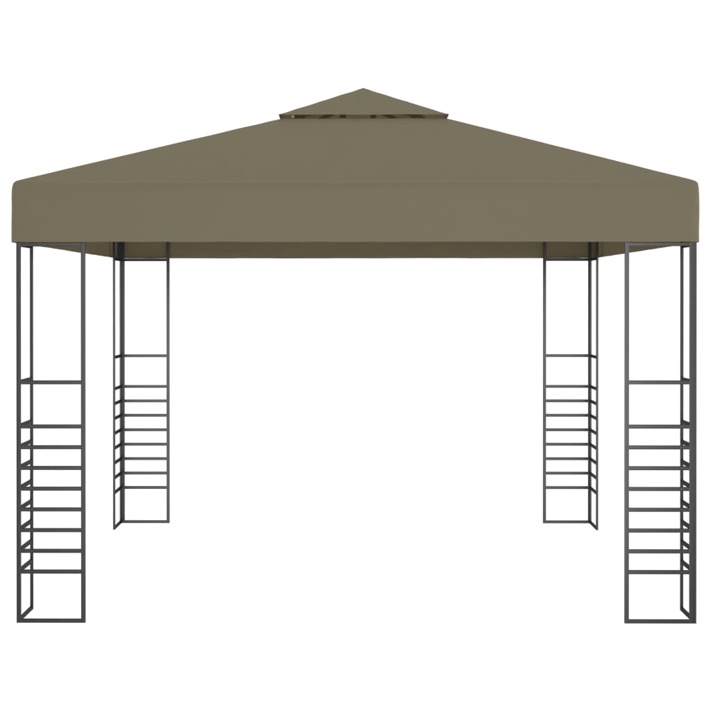 vidaXL Tuinpaviljoen 180 g/m² 3x3 m taupe