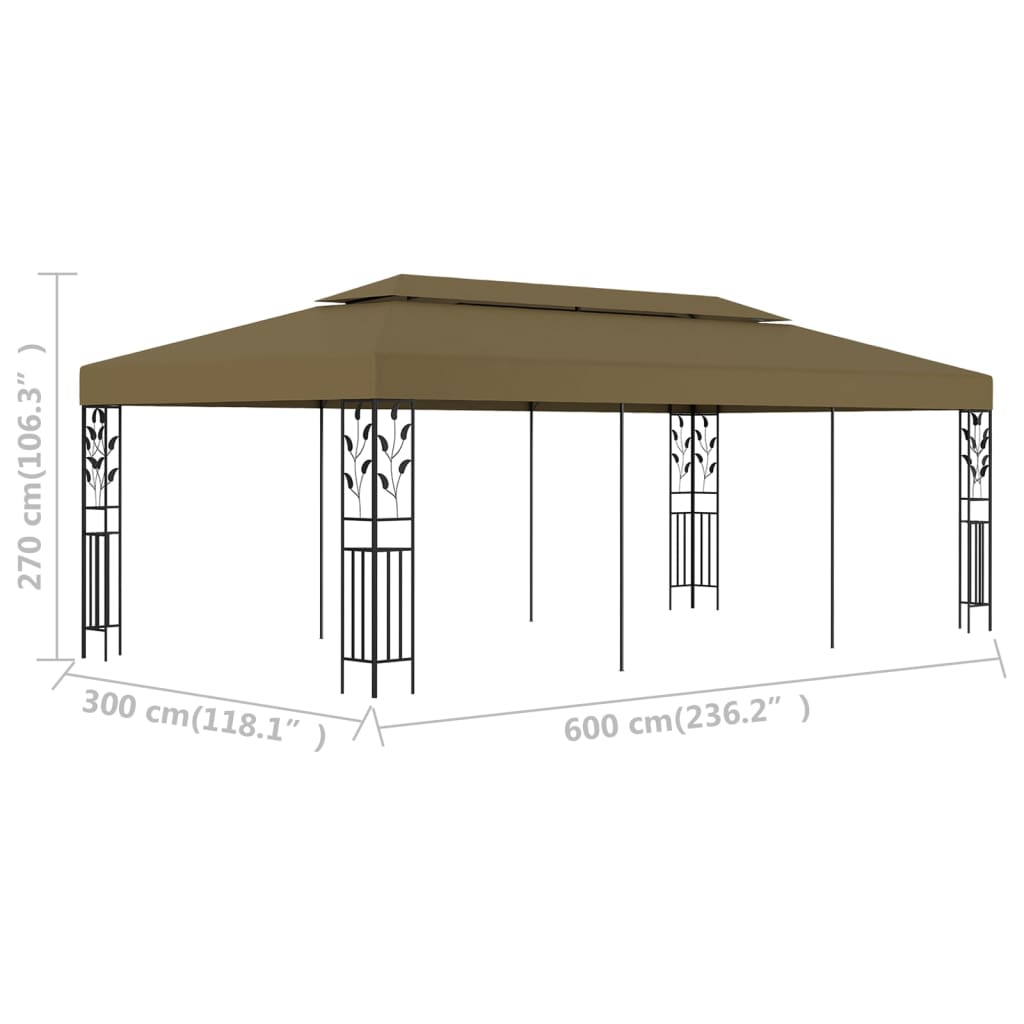 vidaXL Prieel 180 g/m² 6x3 m taupe