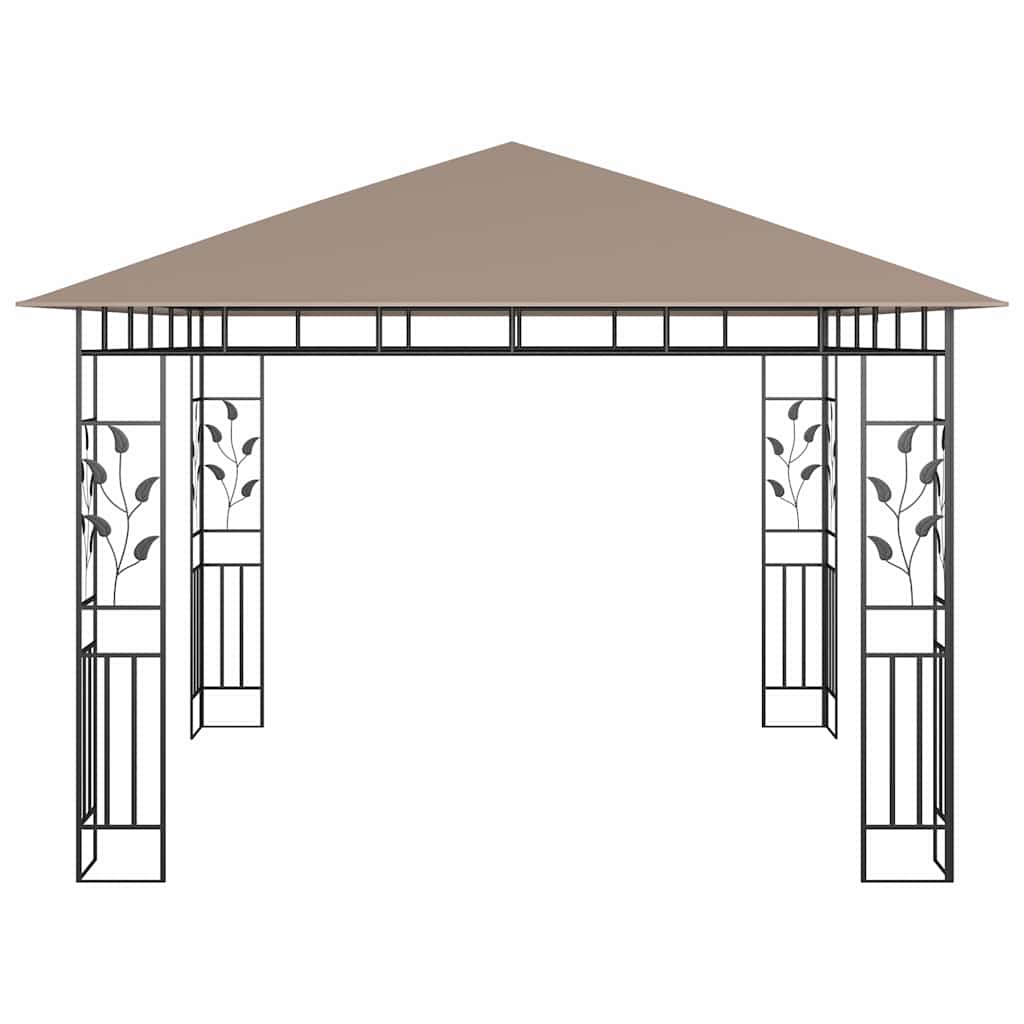 vidaXL Prieel met klamboe 3x3x2,73 m 180 g/m² taupe