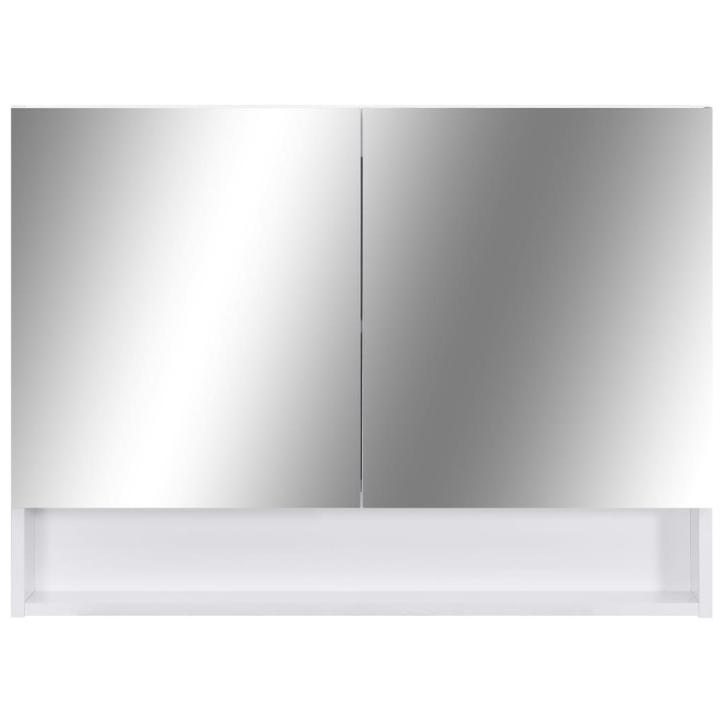 vidaXL Badkamerspiegelkast LED 80x15x60 cm MDF wit