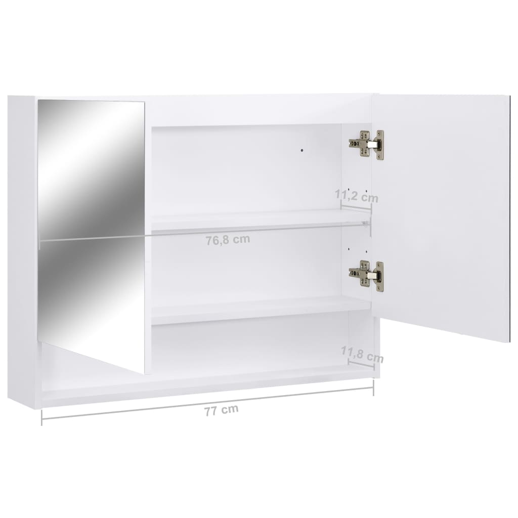 vidaXL Badkamerspiegelkast LED 80x15x60 cm MDF wit