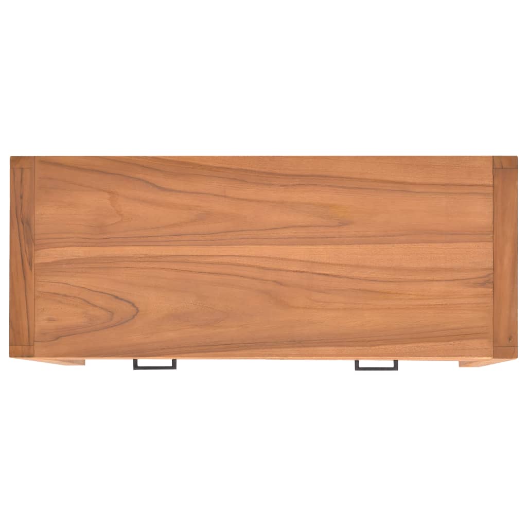 vidaXL Desk with 2 Drawers 100x40x75 cm Teak Wood