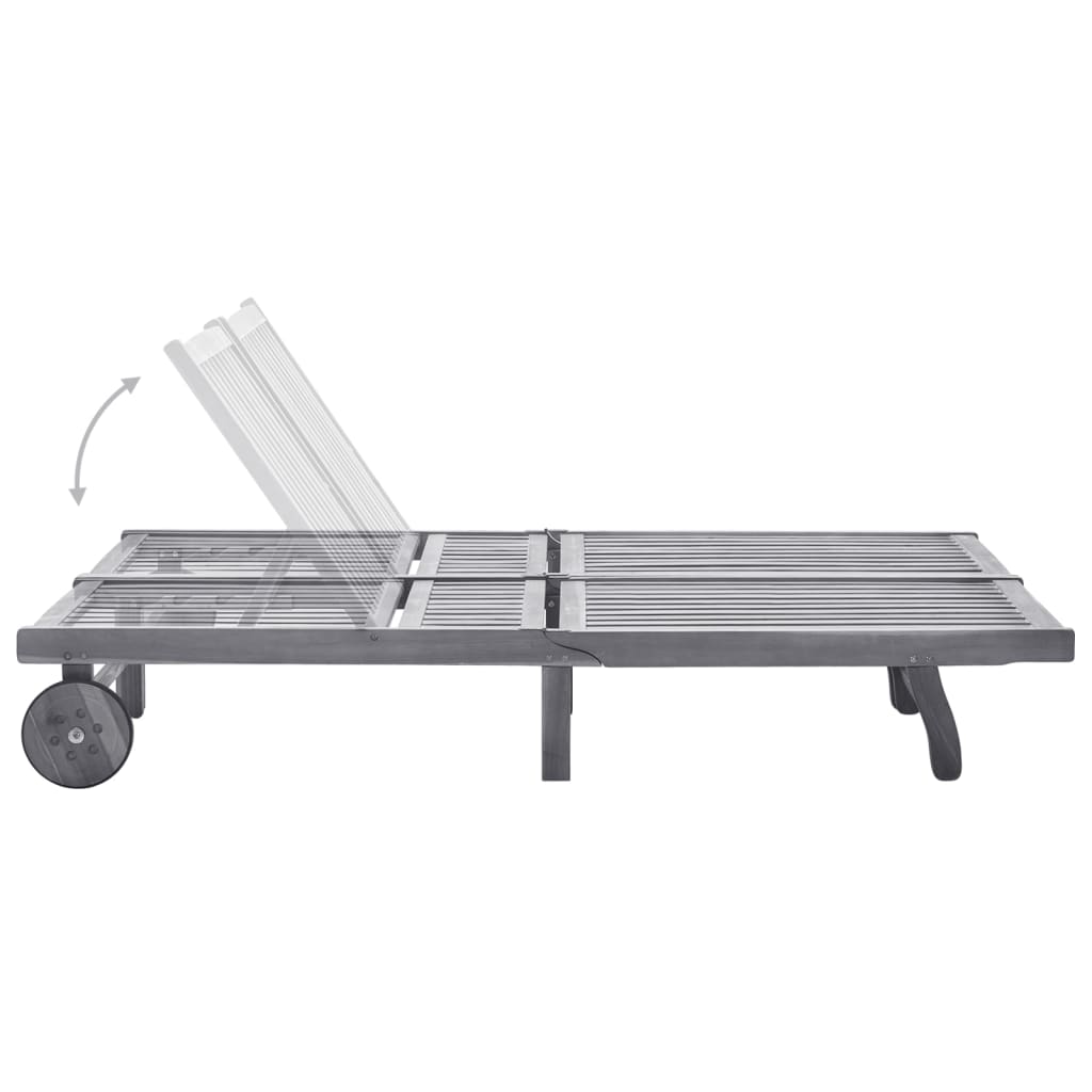 vidaXL Ligbed massief acaciahout