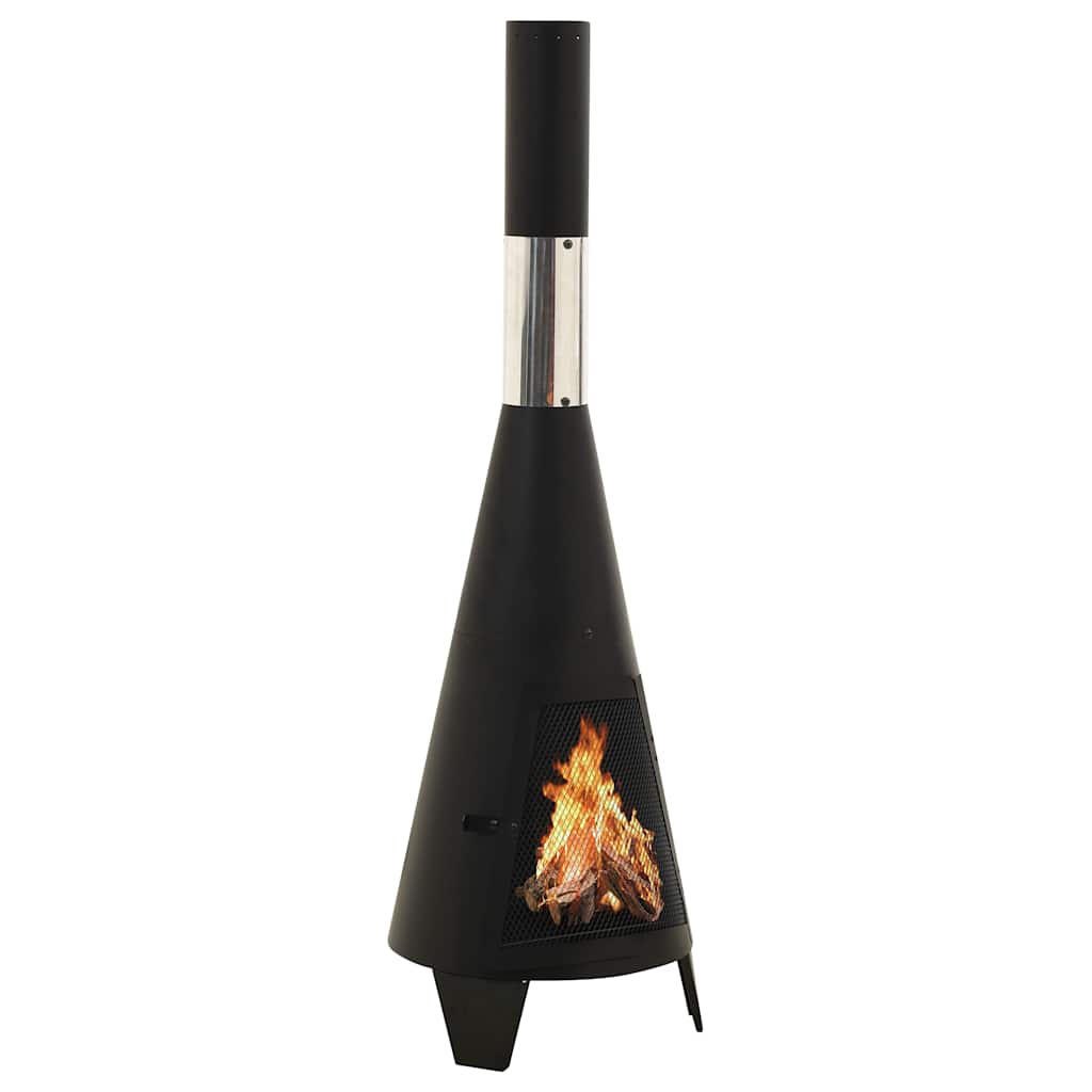 vidaXL Garden Fireplace with Poker 38x38x122 cm Steel