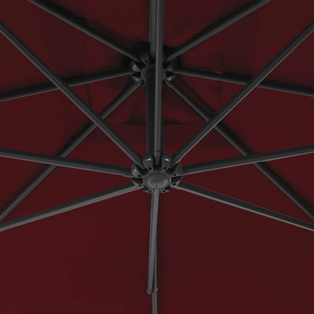 vidaXL Zweefparasol met stalen paal 250x250 cm wijnrood