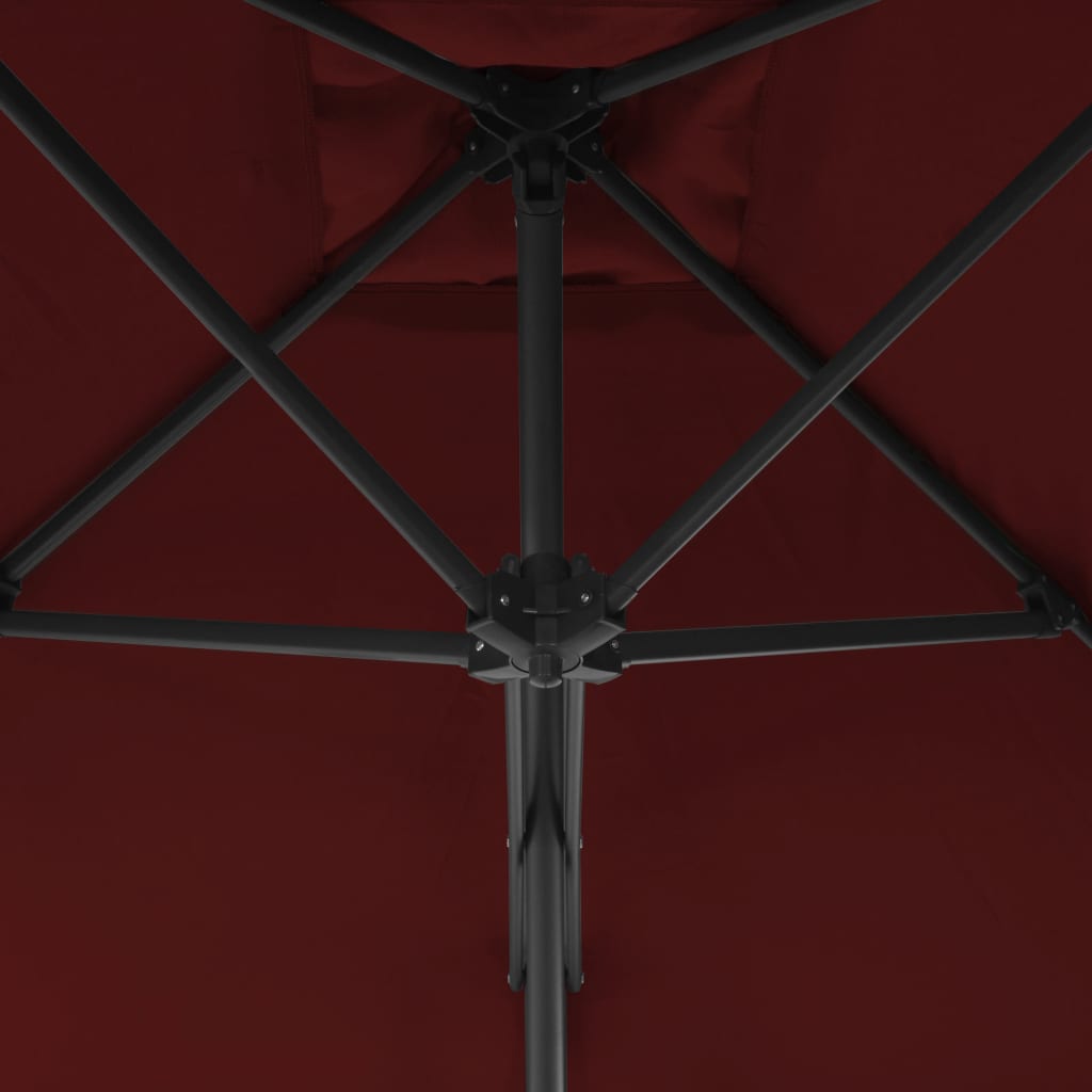 vidaXL Parasol met stalen paal 300x230 cm bordeauxrood