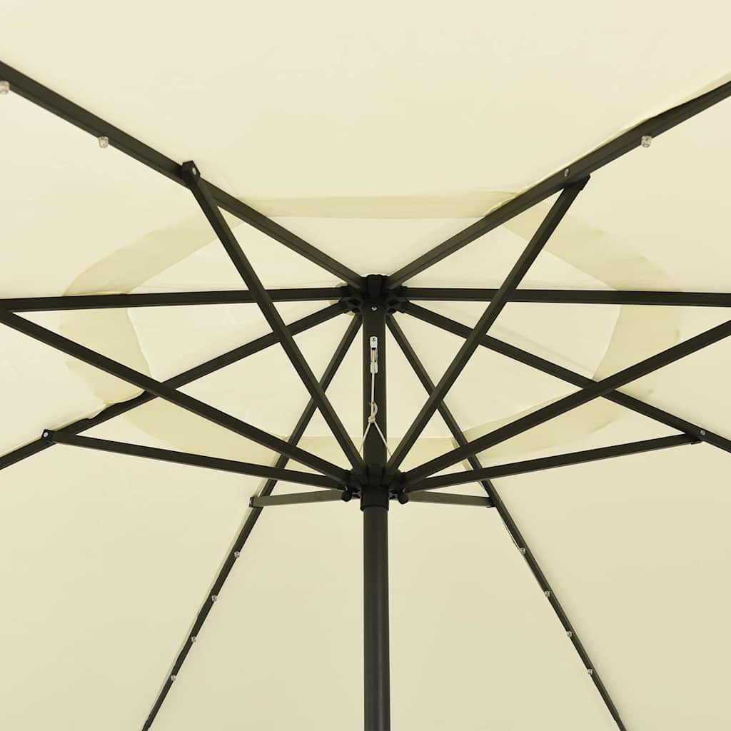 vidaXL Parasol met LED-verlichting 400 cm zandkleurig