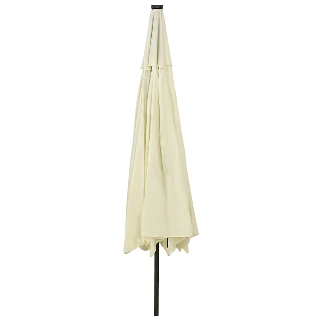 vidaXL Parasol met LED-verlichting 400 cm zandkleurig