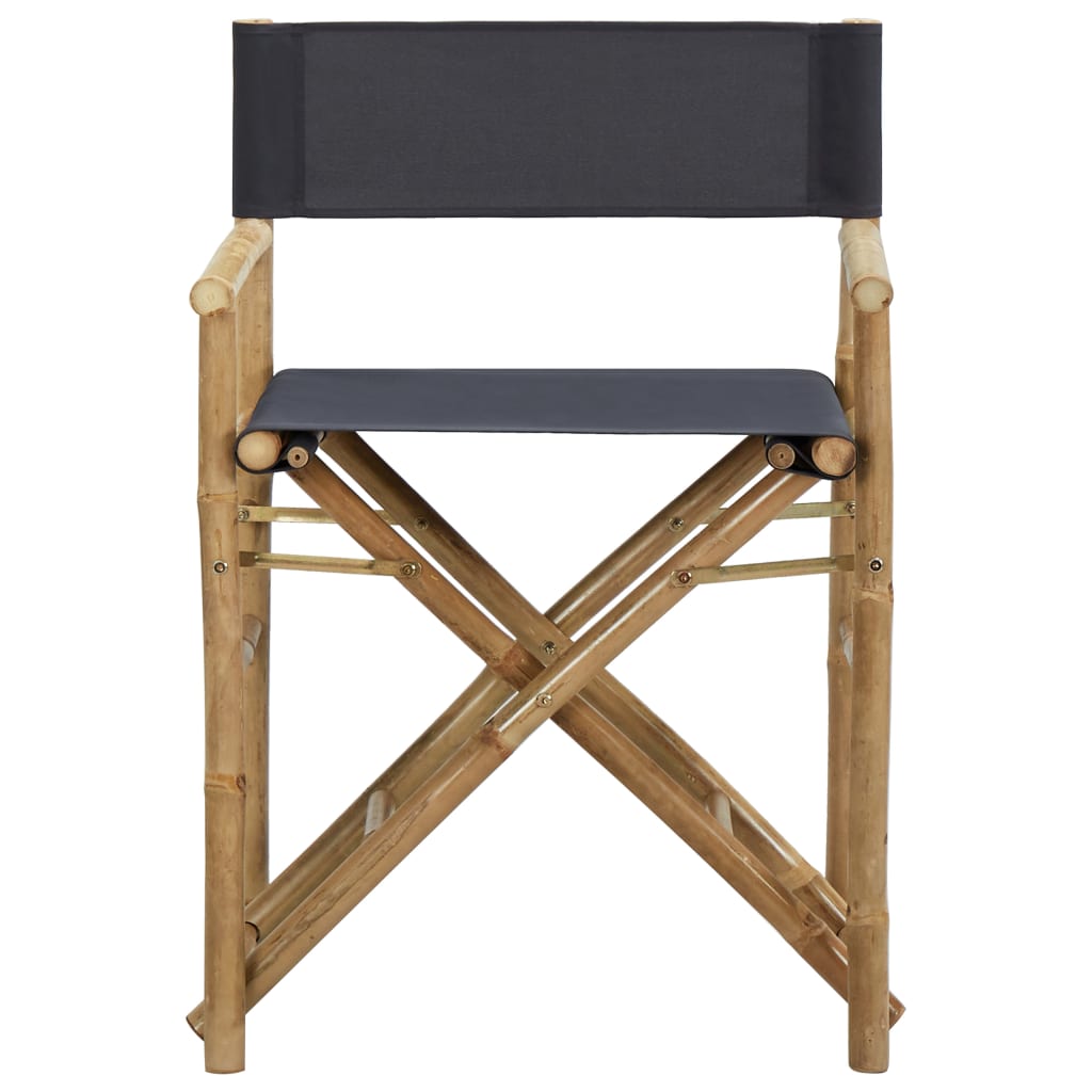 vidaXL Régisseursstoelen 2 st inklapbaar donkergrijs bambou et stof