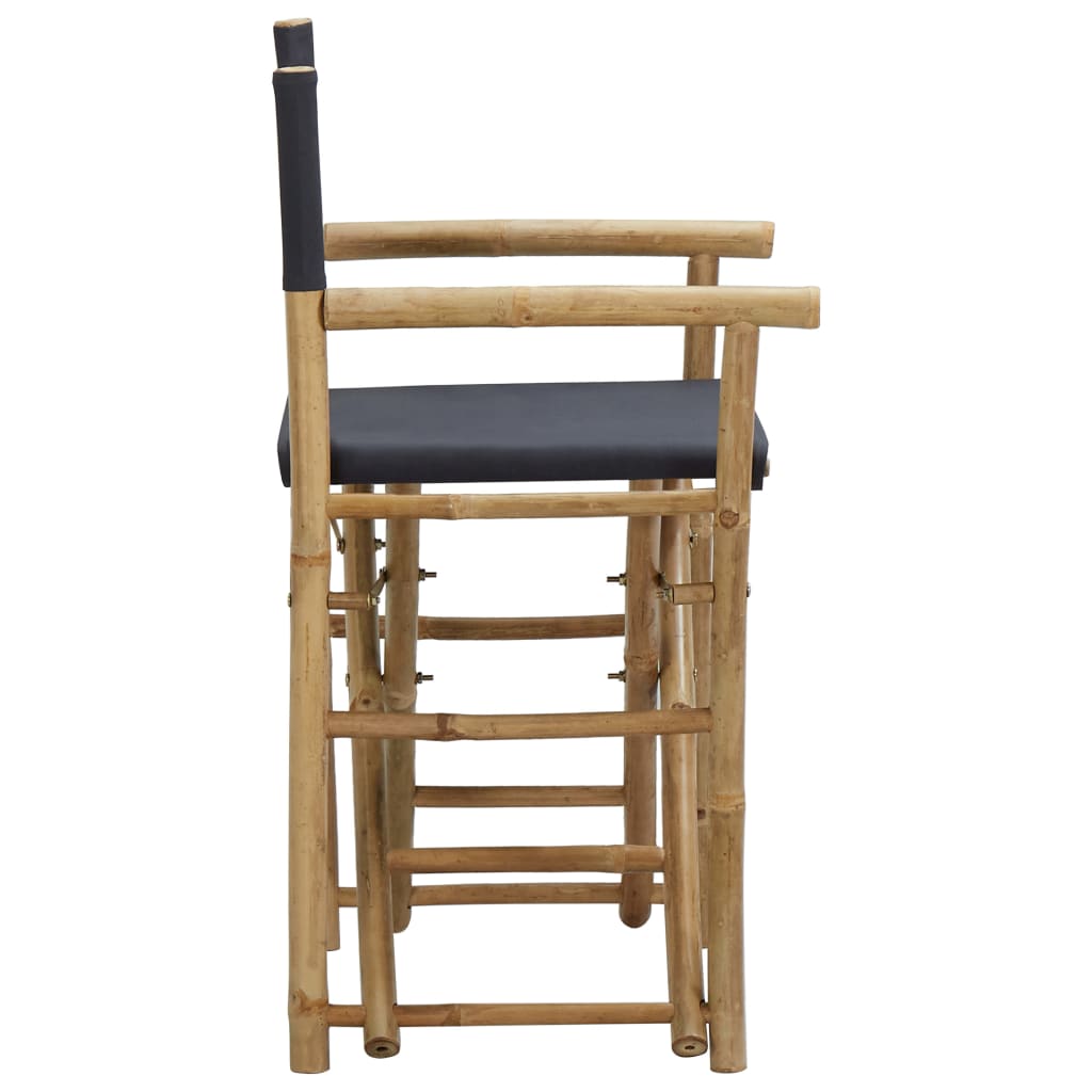 vidaXL Régisseursstoelen 2 st inklapbaar donkergrijs bambou et stof