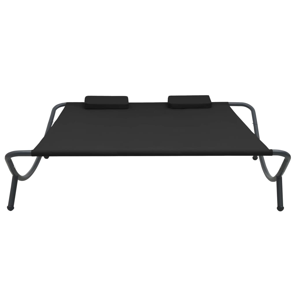 vidaXL Loungebed stof zwart