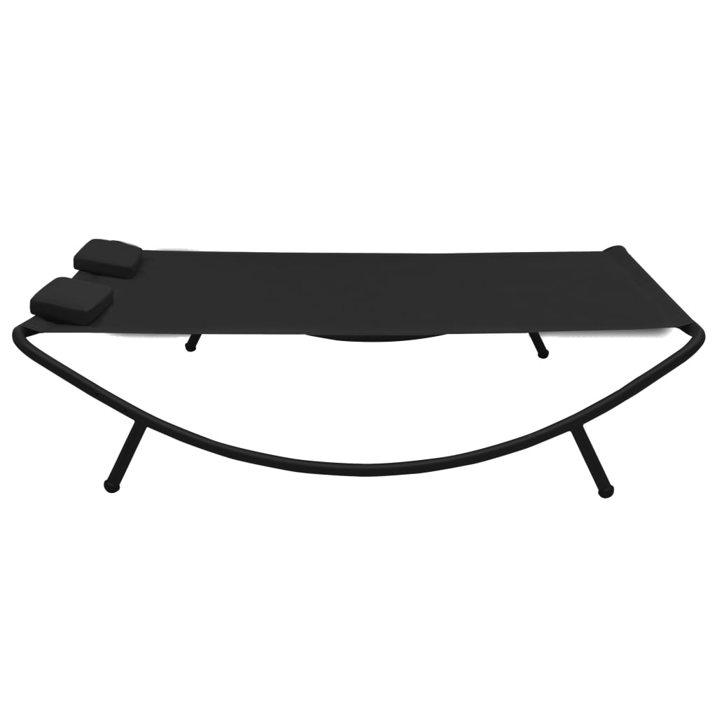 vidaXL Loungebed stof zwart