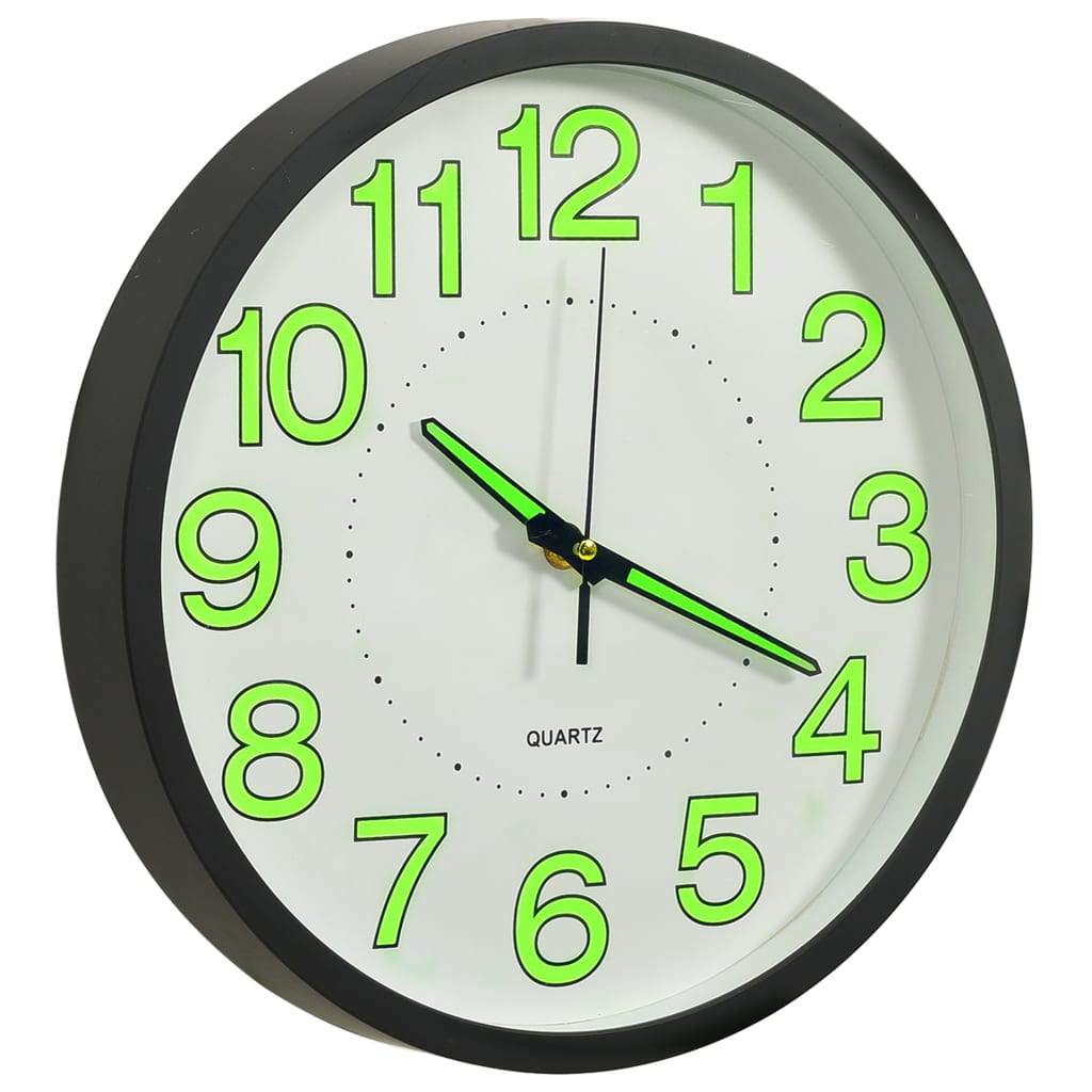 vidaXL Luminous Wall Clock 30 cm Black