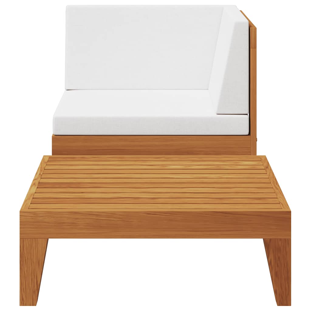 vidaXL 2-delige Loungeset met kussens massief acaciahout