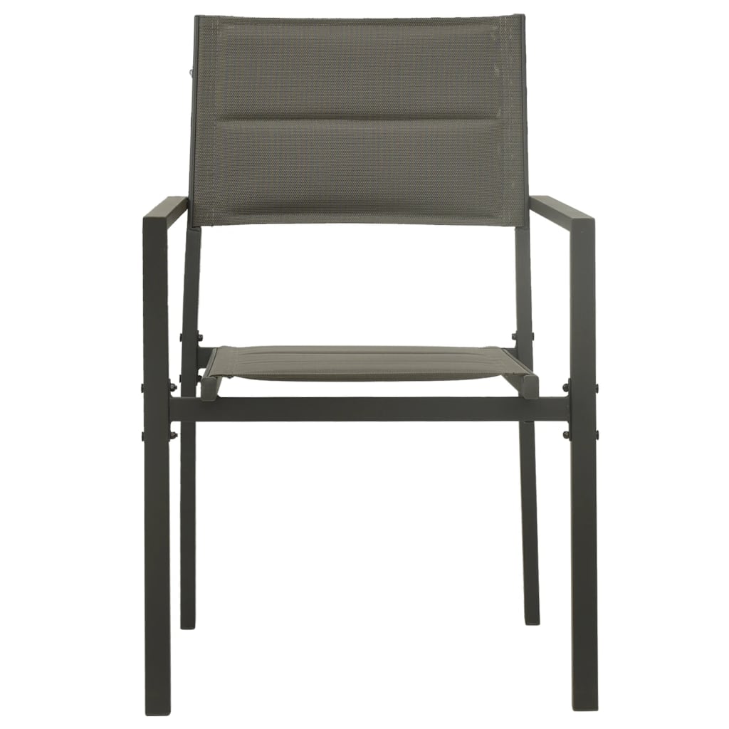 vidaXL Tuinstoelen 2 st textileen en staal grijs en antracietkleurig