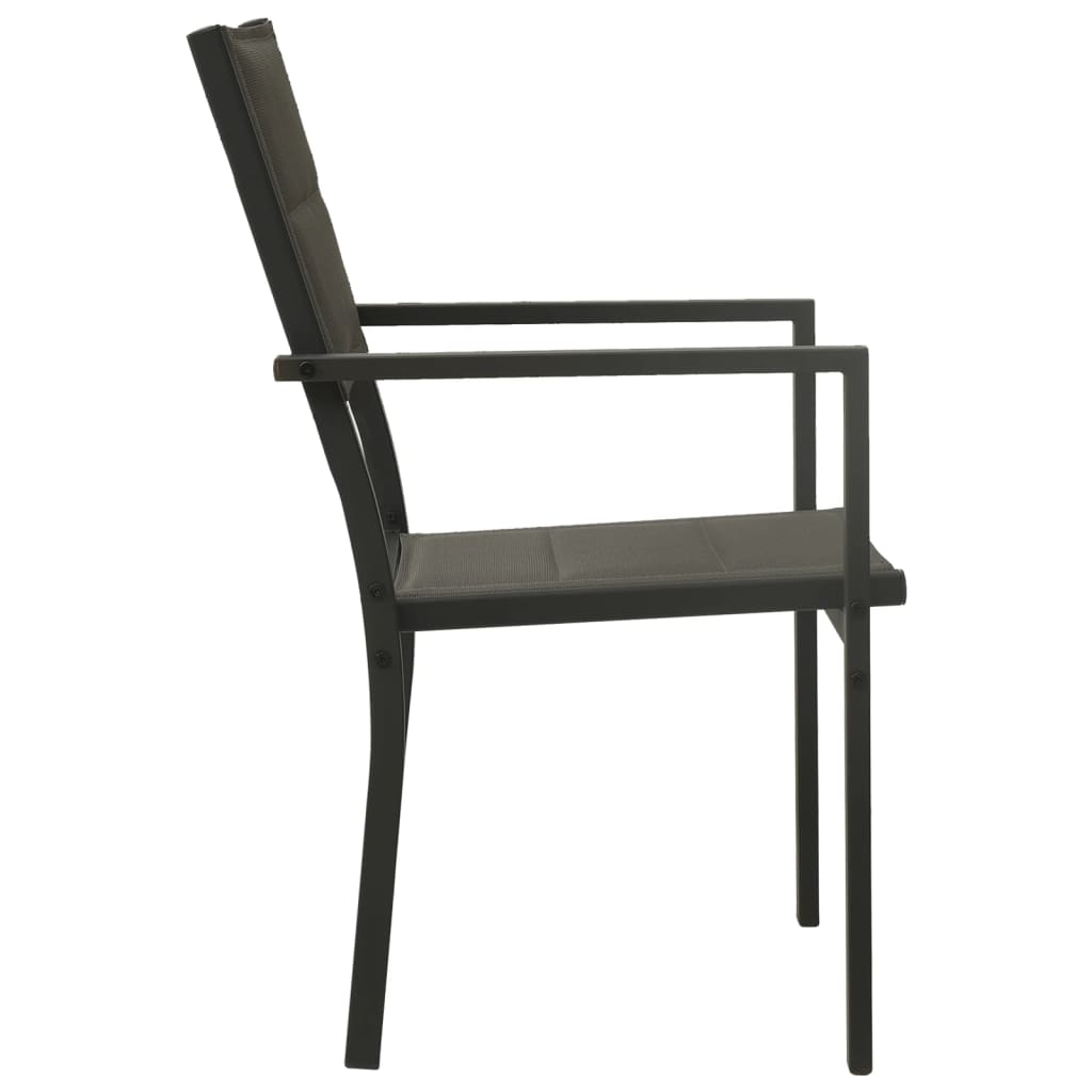 vidaXL Tuinstoelen 2 st textileen en staal grijs en antracietkleurig