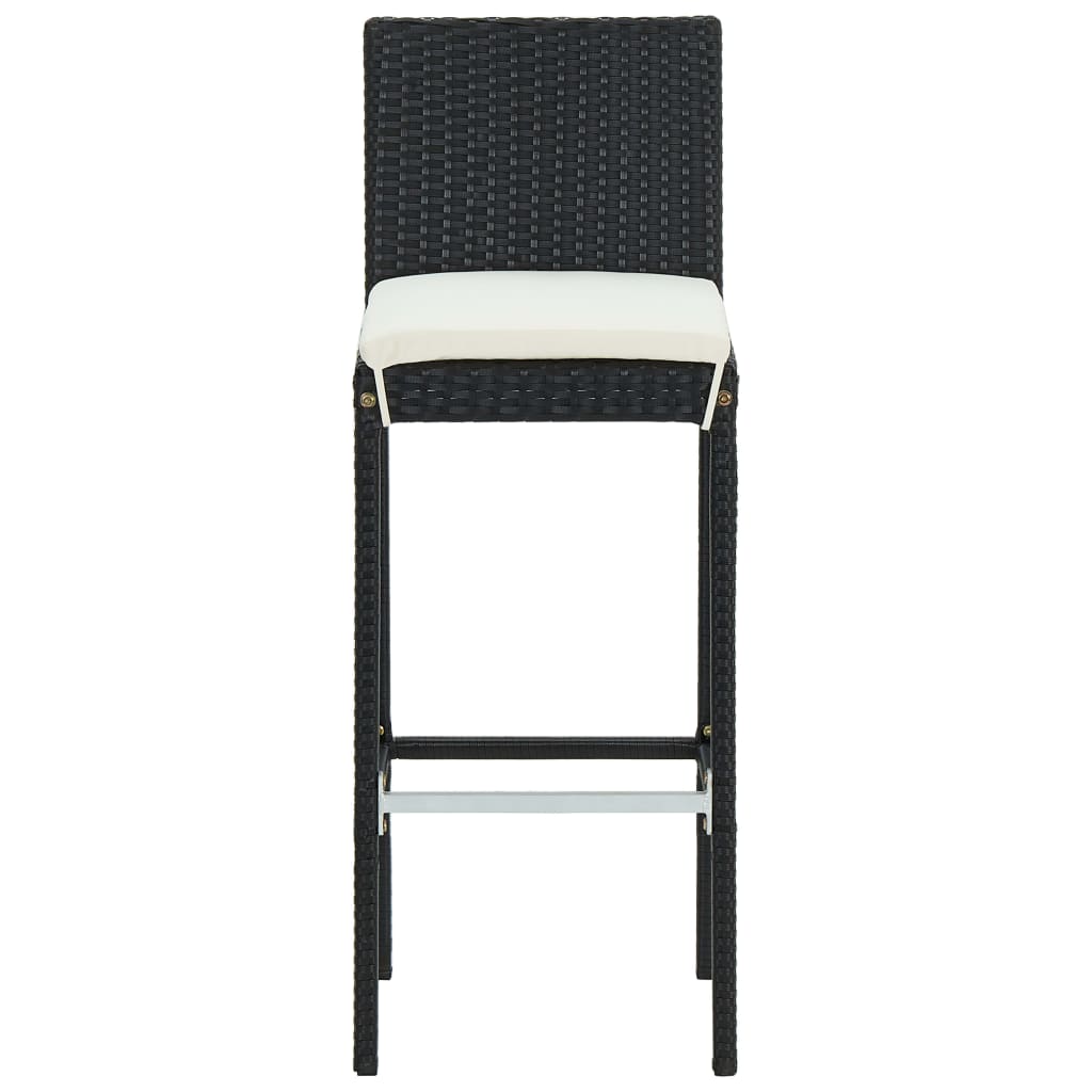 vidaXL Tapisserie de jardin avec coussins 2 pièces poly rotin noir