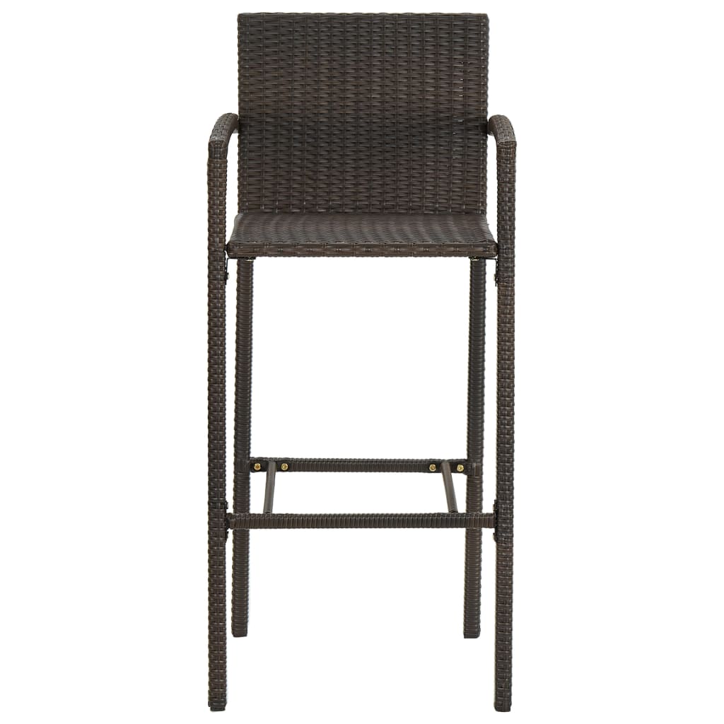 vidaXL Barkrukken 2 st poly rattan bruin