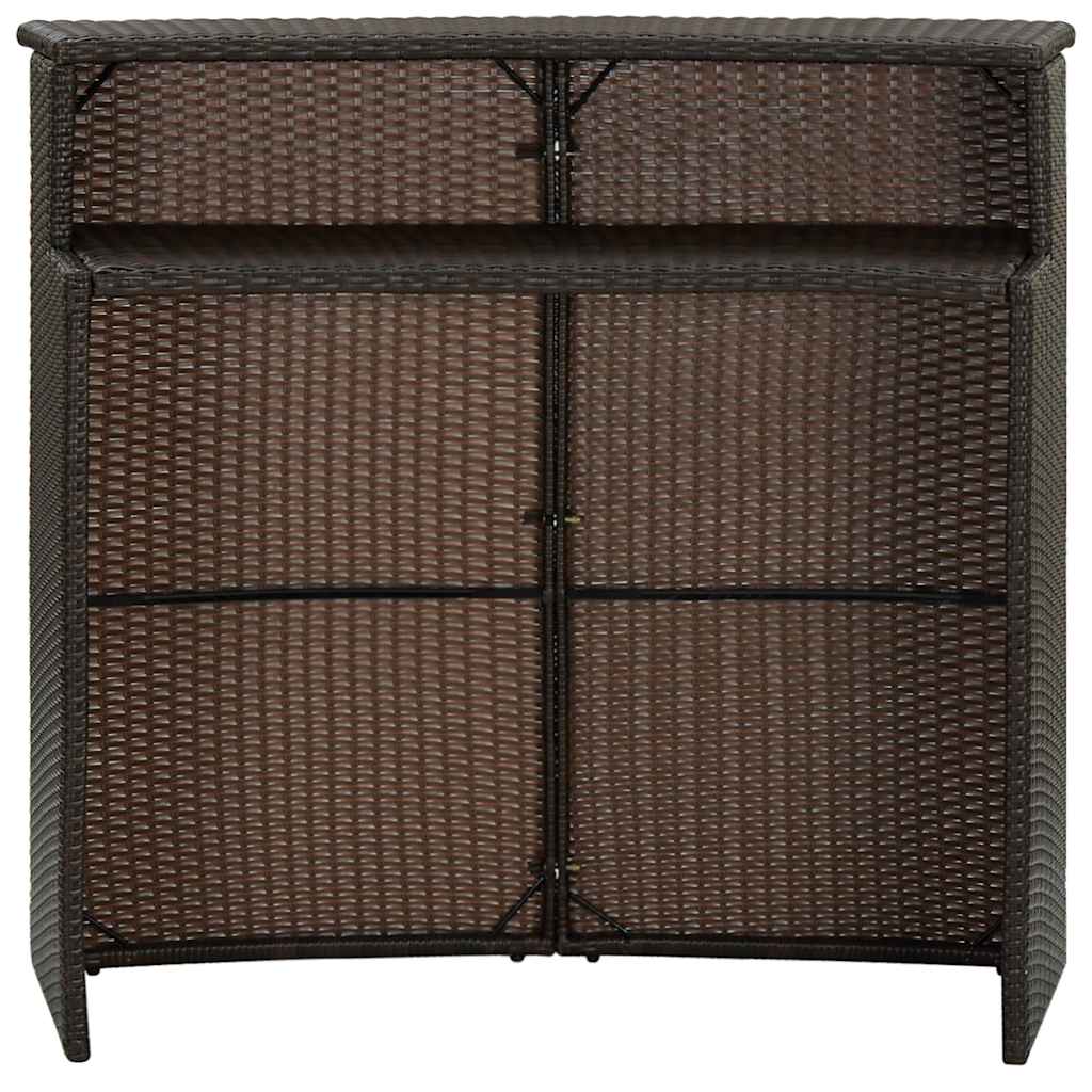 vidaXL Tuinbartafel 120x55x110 cm poly rattan bruin
