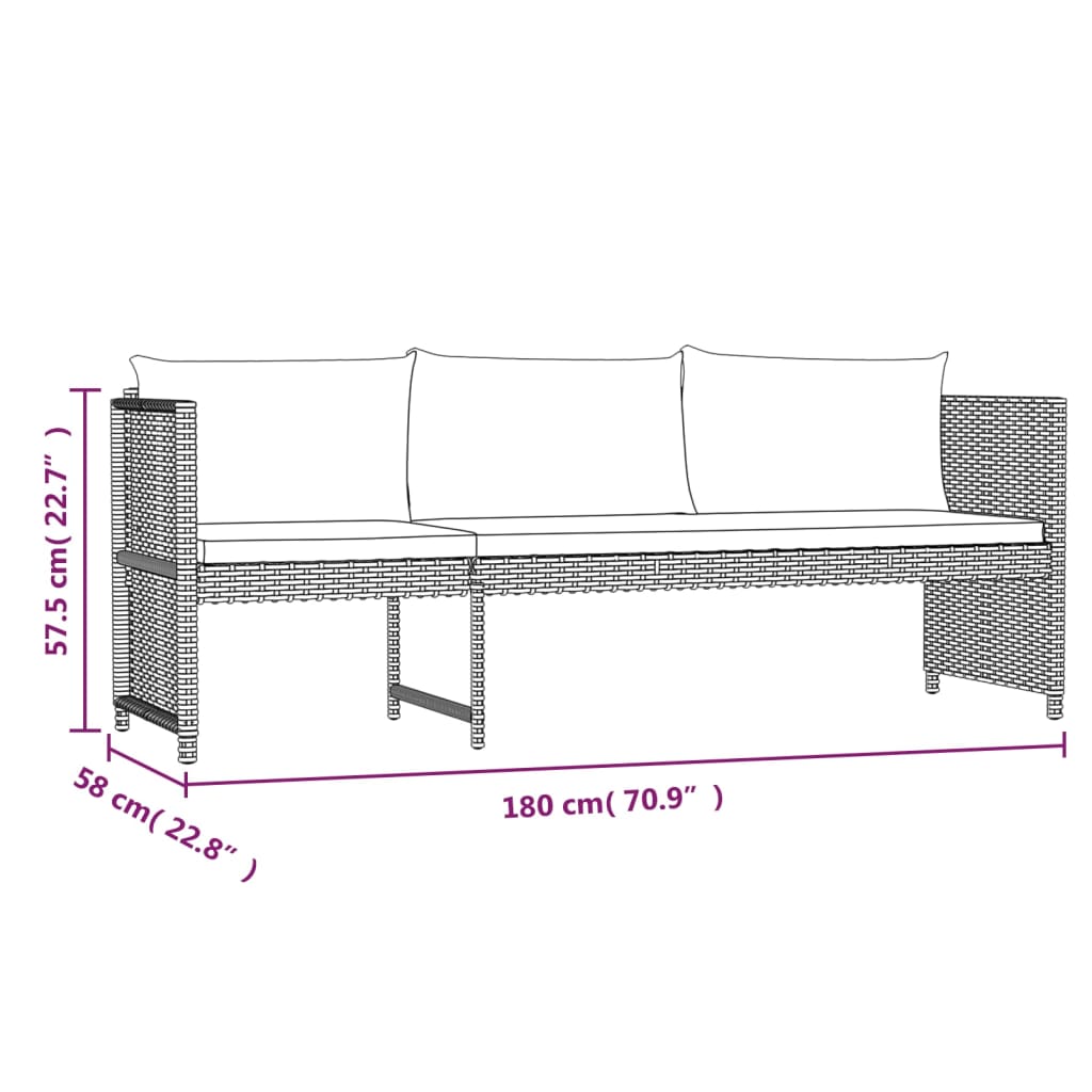 vidaXL Ensemble de salon 6 personnes avec des chaises en poly rotin confortables