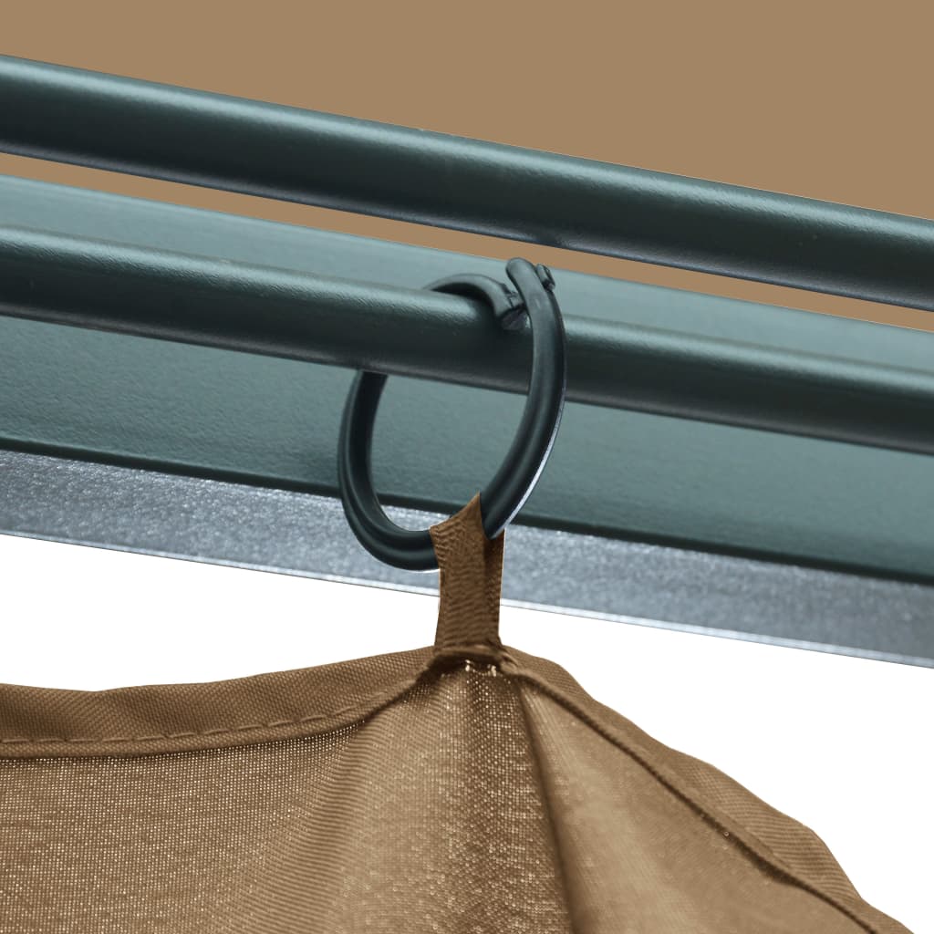 vidaXL Prieel met gordijn 300x300 cm aluminium taupe