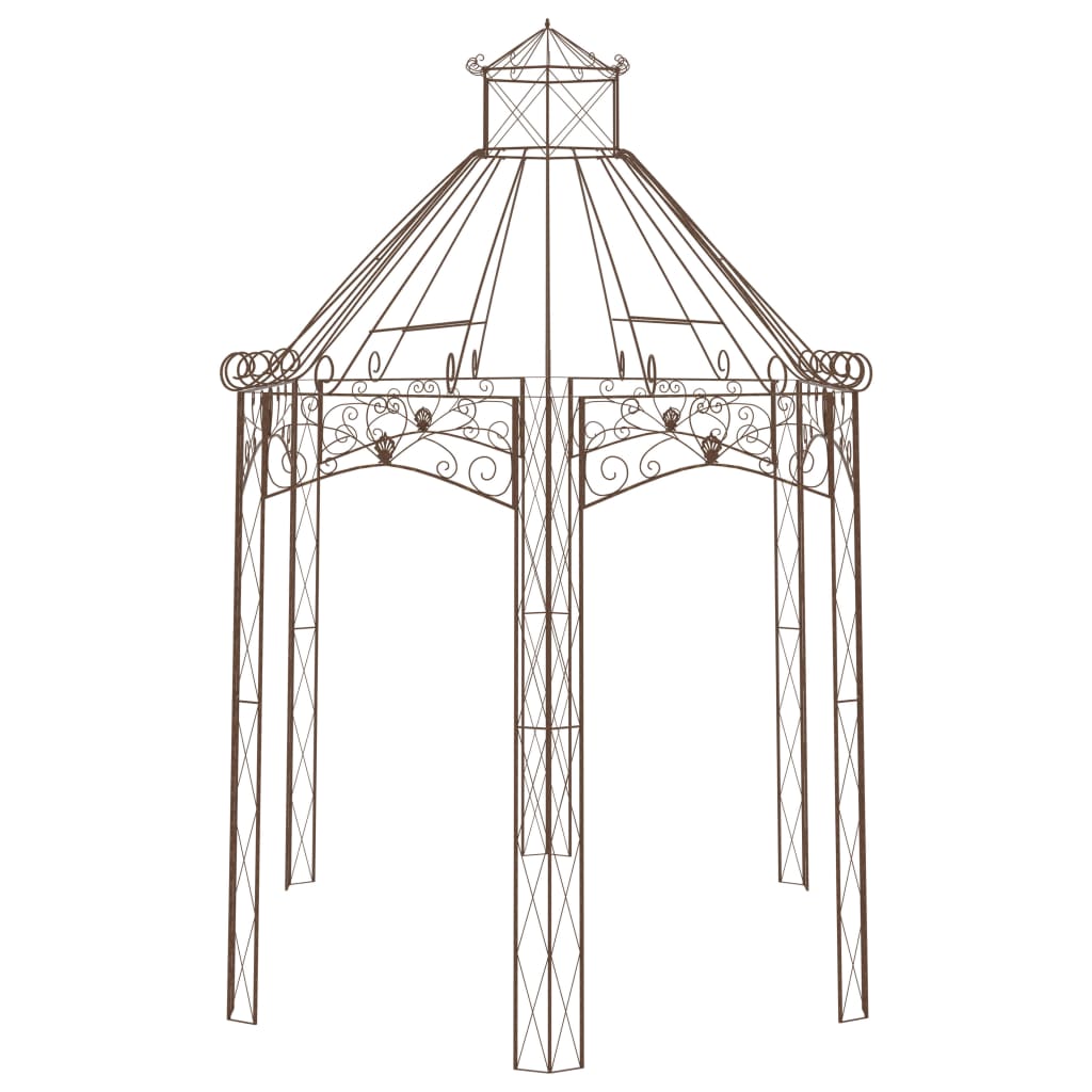 vidaXL Tuinpaviljoen 400x258x378 cm ijzer antiekbruin