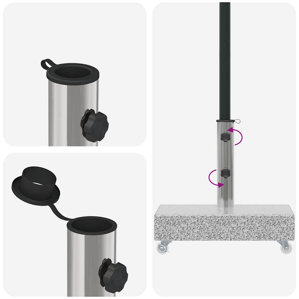 vidaXL Parasolvoet 45x25x8 cm graniet lichtgrijs