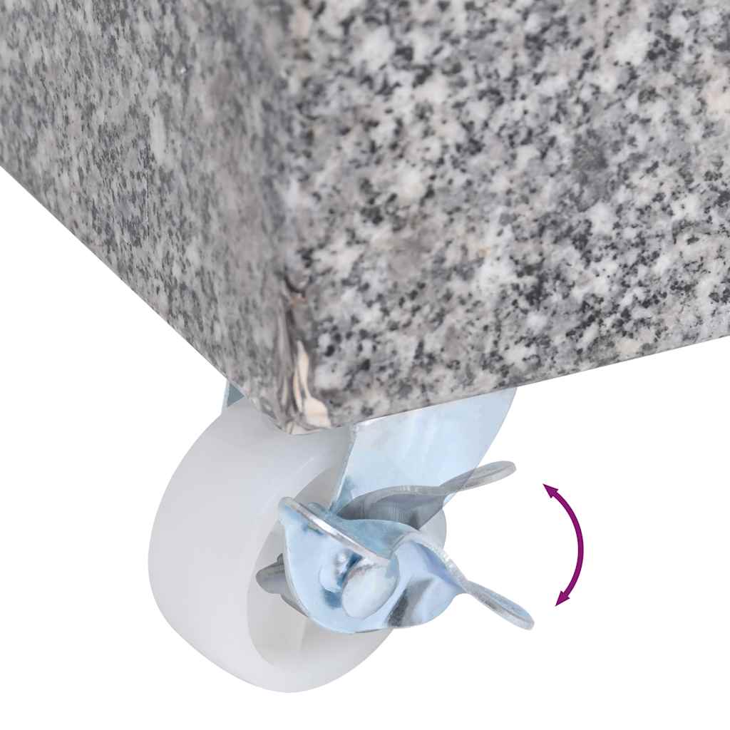 vidaXL Parasolvoet 45x25x8 cm graniet lichtgrijs