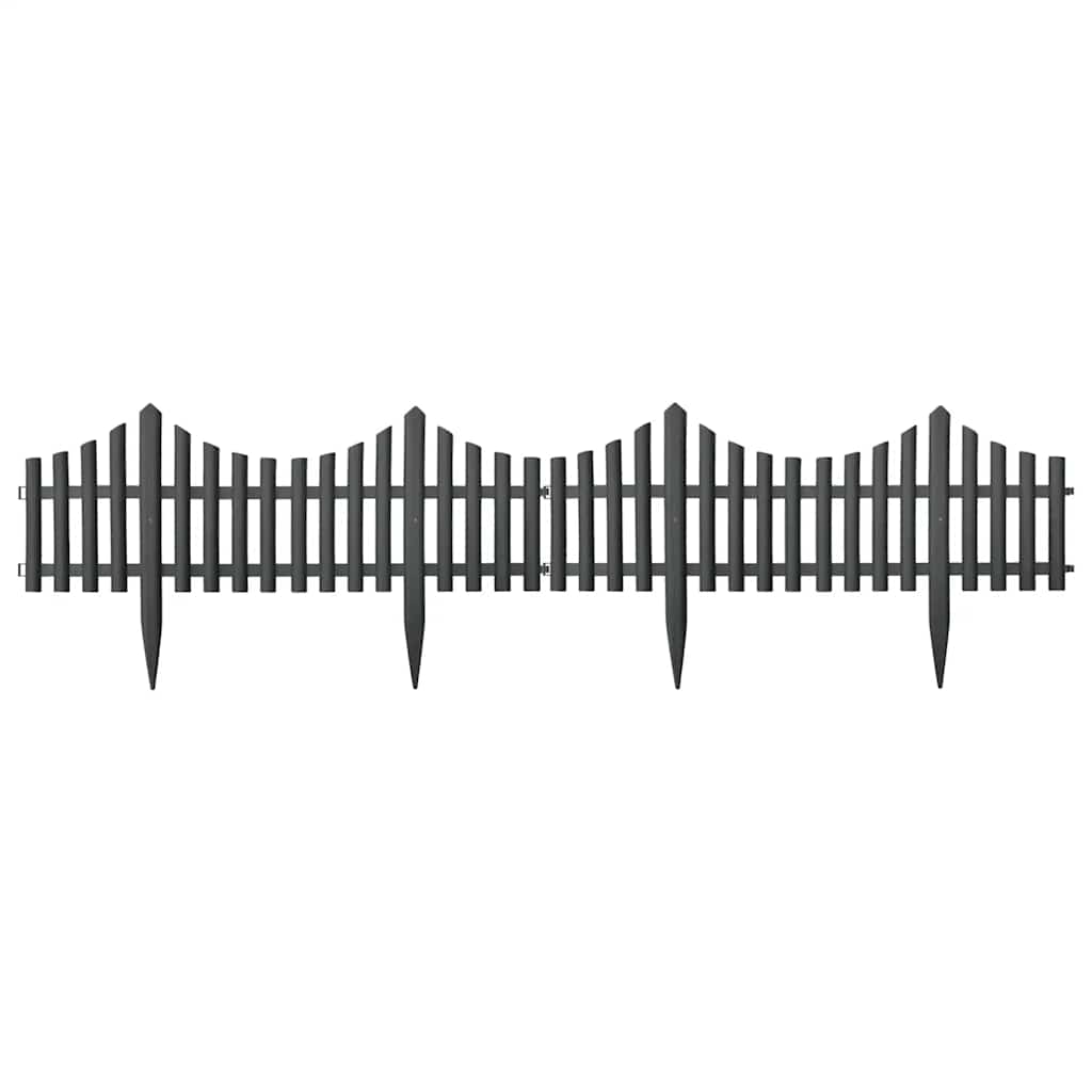 vidaXL Gazonranden 17 st 10 m PP antracietkleurig