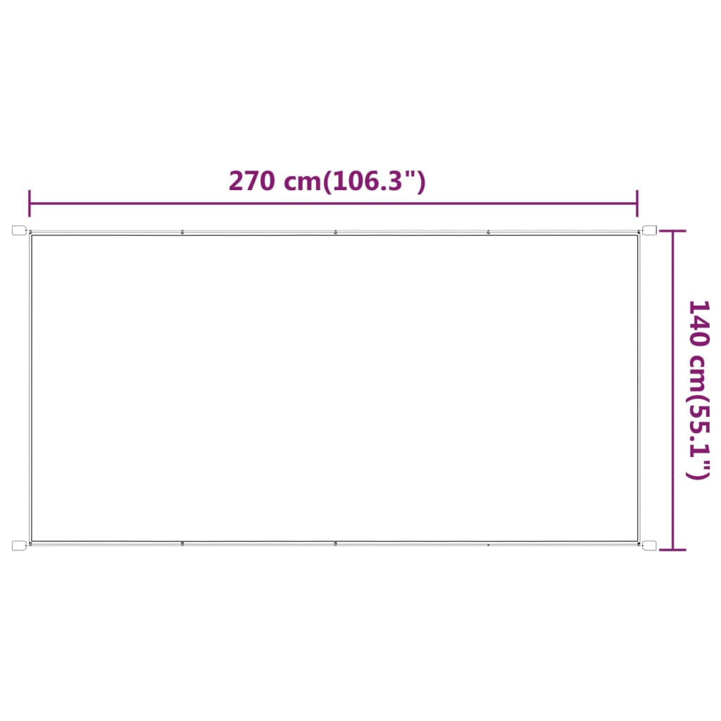 vidaXL Vertical Awning 140x270 cm Oxford fabric white