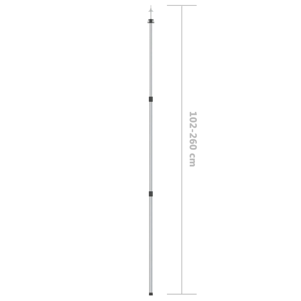 vidaXL Luifelstok telescopisch 102-260 cm aluminium