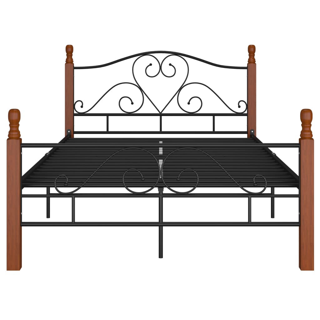 vidaXL Metal Bed Frame Black 120x200 cm
