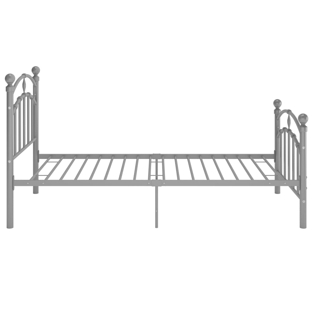 vidaXL Bedframe metaal grijs 90x200 cm