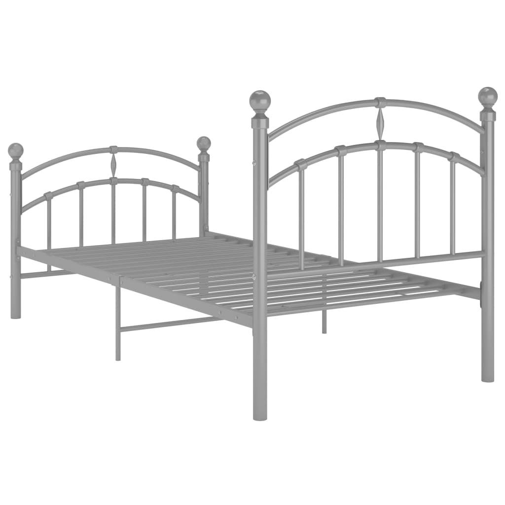 vidaXL Bedframe metaal grijs 90x200 cm