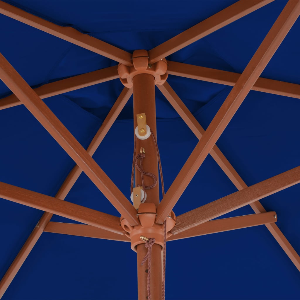vidaXL Parasol met houten paal 270 cm zwart