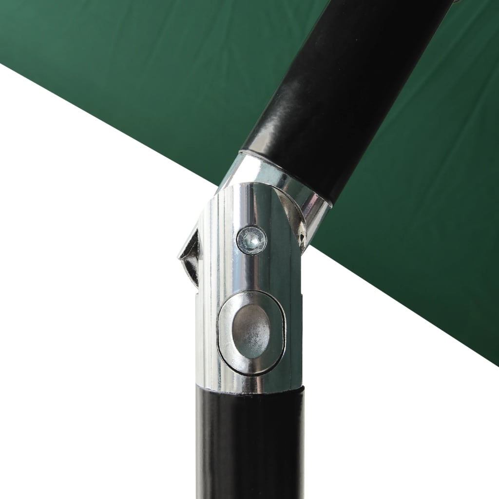 vidaXL Parasol met LED's en stalen paal 2x3 m groen