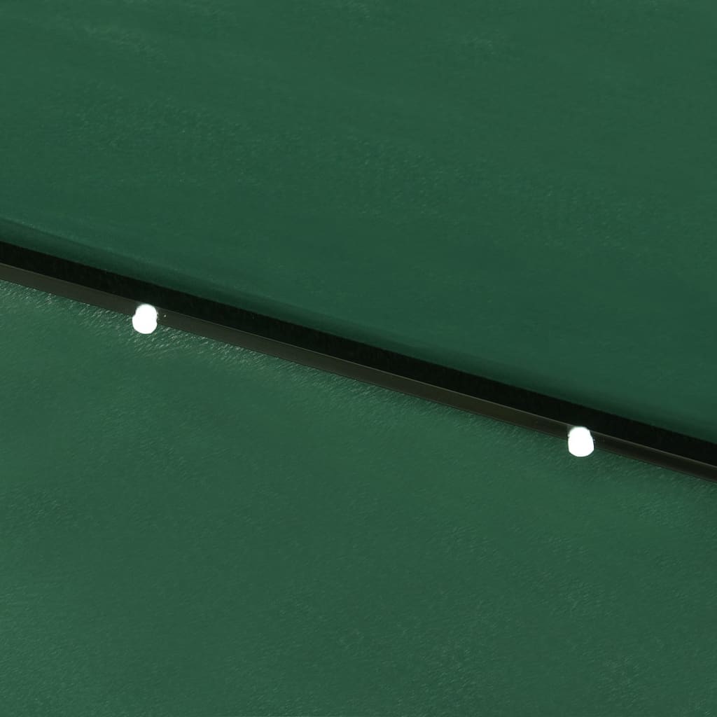 vidaXL Parasol met LED's en stalen paal 2x3 m groen
