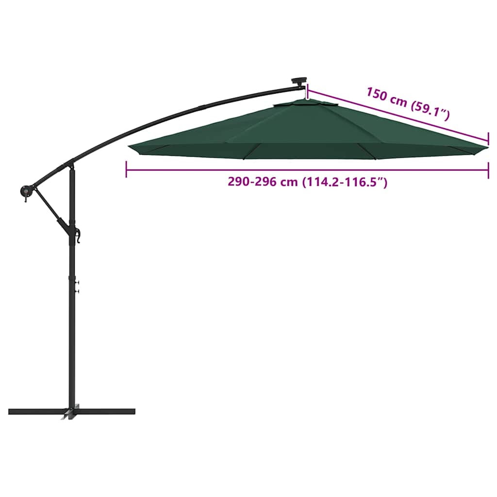 vidaXL Vervangingsdoek voor zweefparasol 300 cm groen
