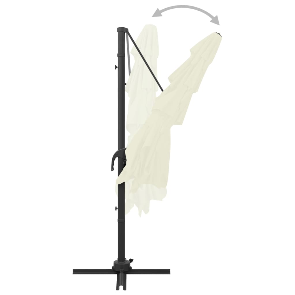 vidaXL Parasol 4-laags met aluminium paal 250x250 cm zandkleurig