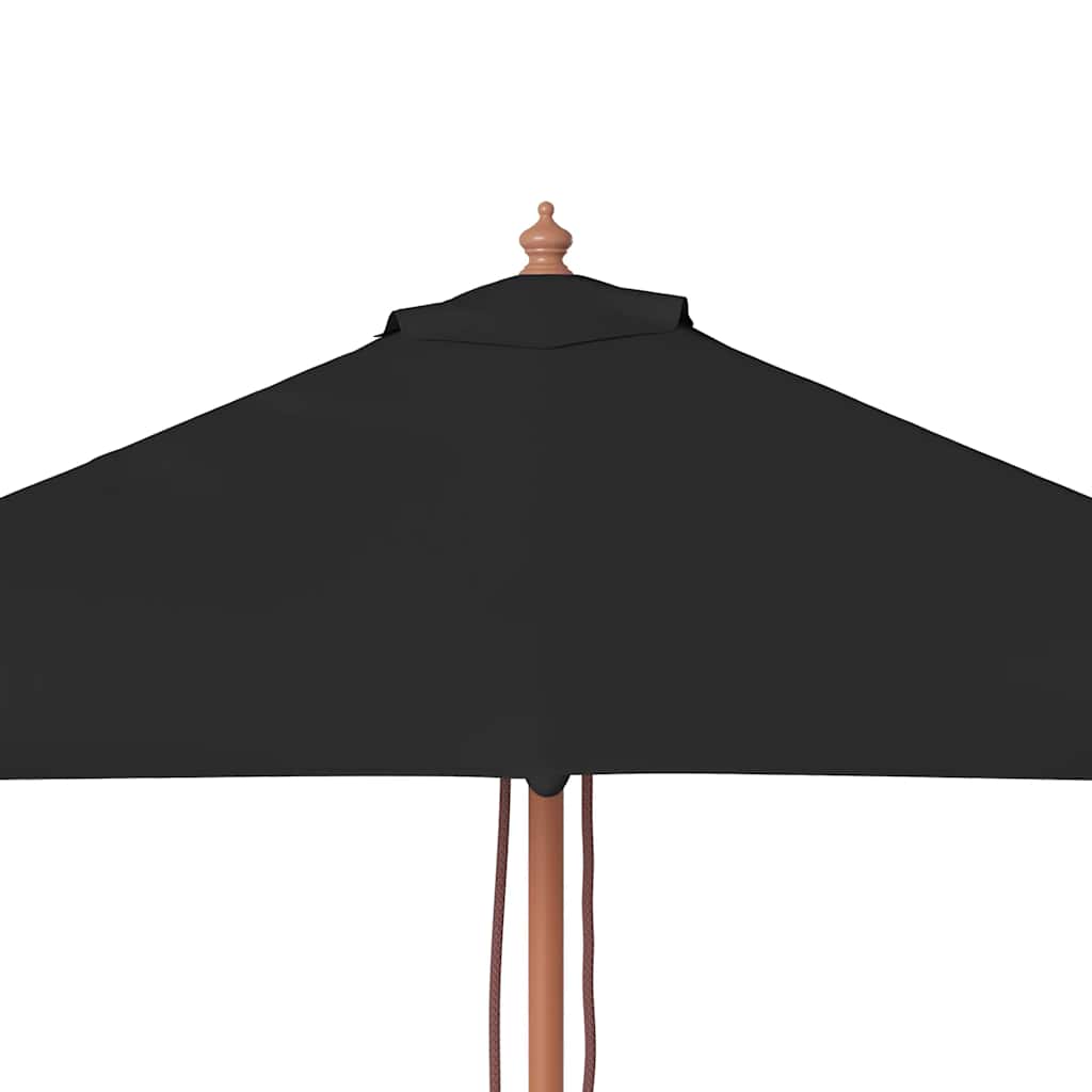 vidaXL Parasol met houten paal 150x200 cm zwart