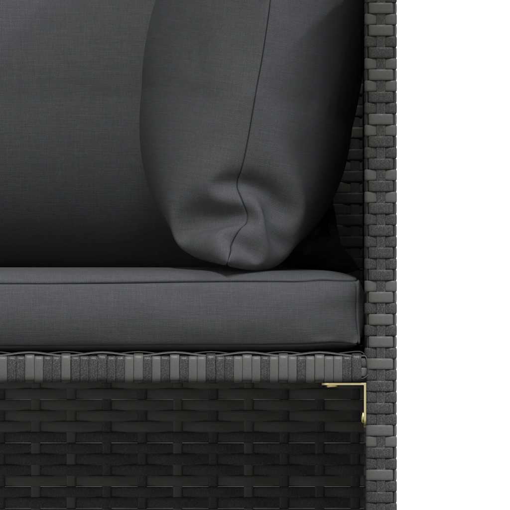 vidaXL Hoekbank sectioneel met kussens poly rattan grijs