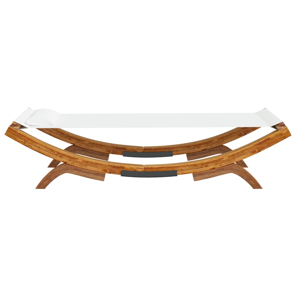 vidaXL Loungebed 100x188,5x44 cm massief gebogen hout crèmekleurig