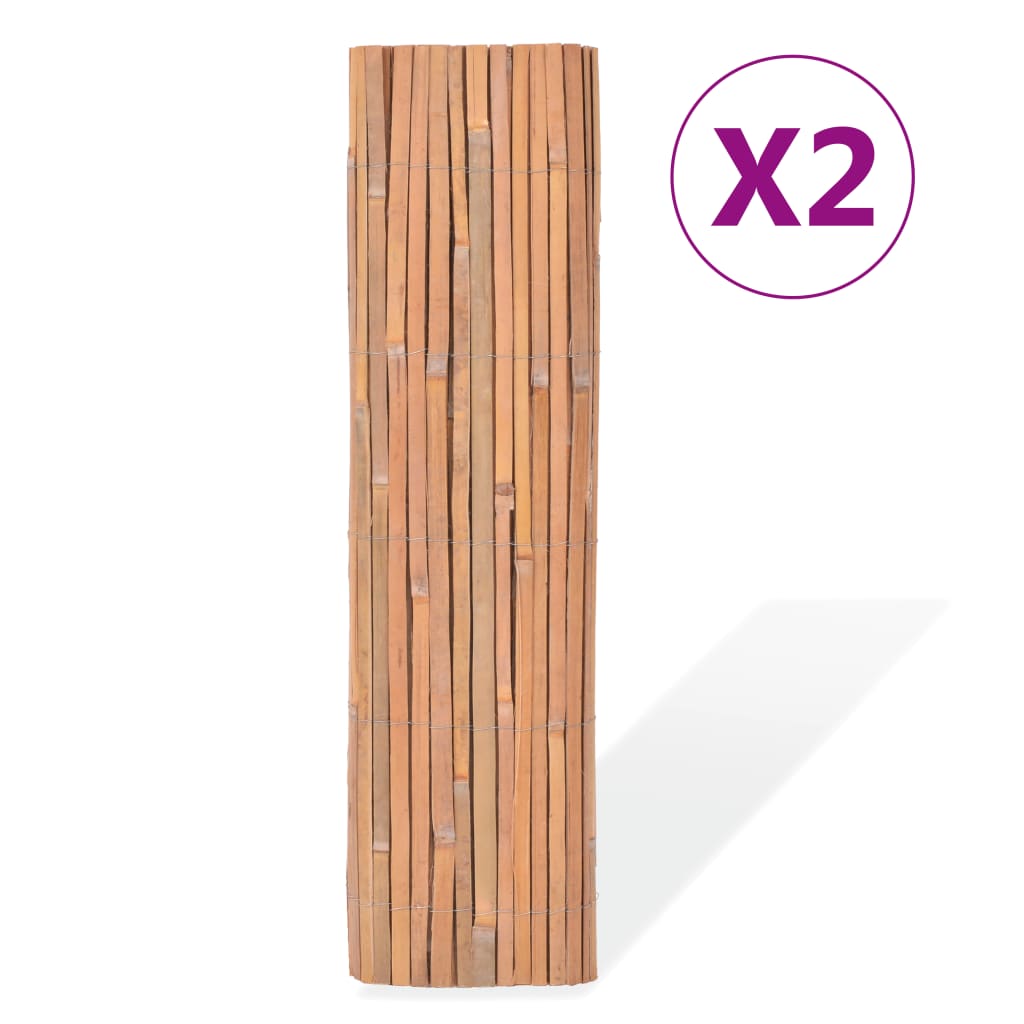 vidaXL Fences 2 pcs 100x400 cm bamboo